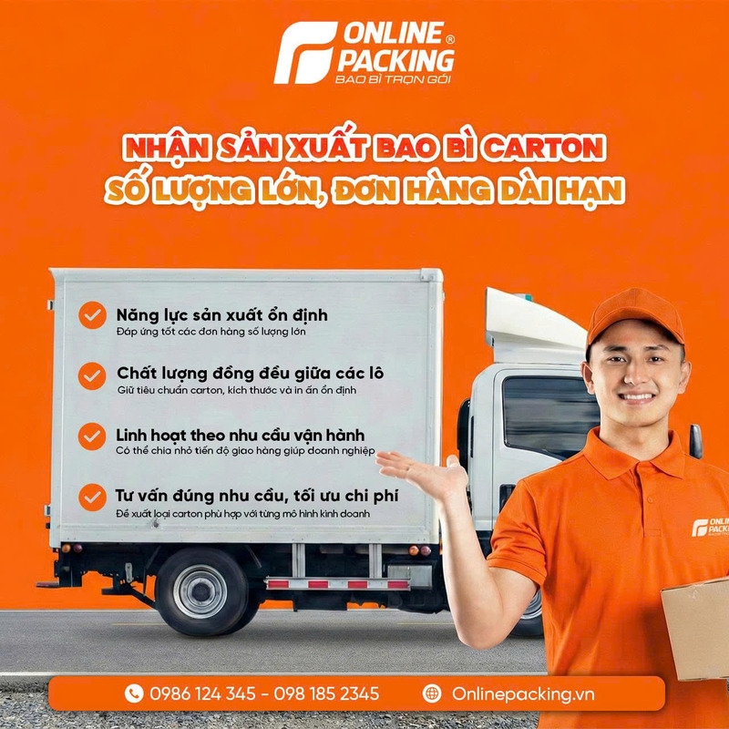 Mua thùng carton số lượng lớn, giá tốt tại Online Packing