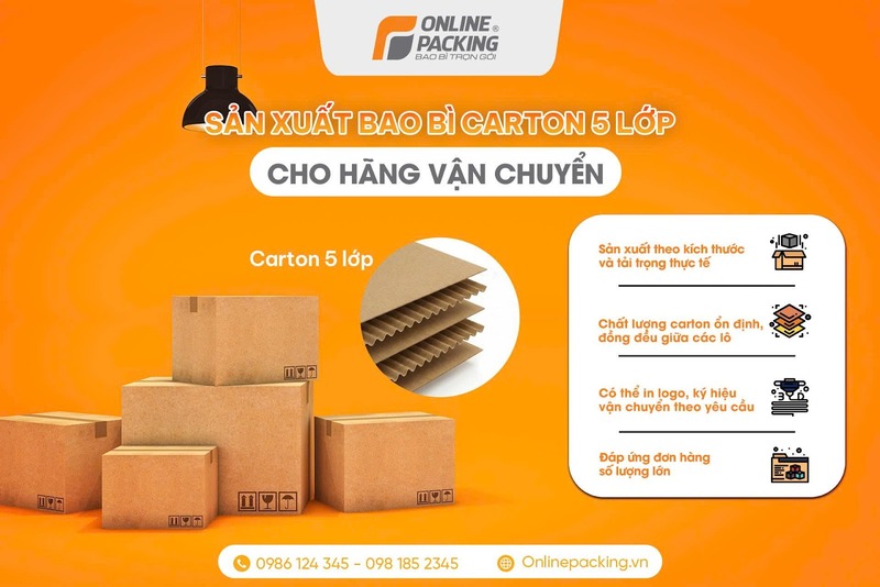Cung cấp bao bì carton 5 lớp cho doanh nghiệp kinh doanh tại Hà Nội