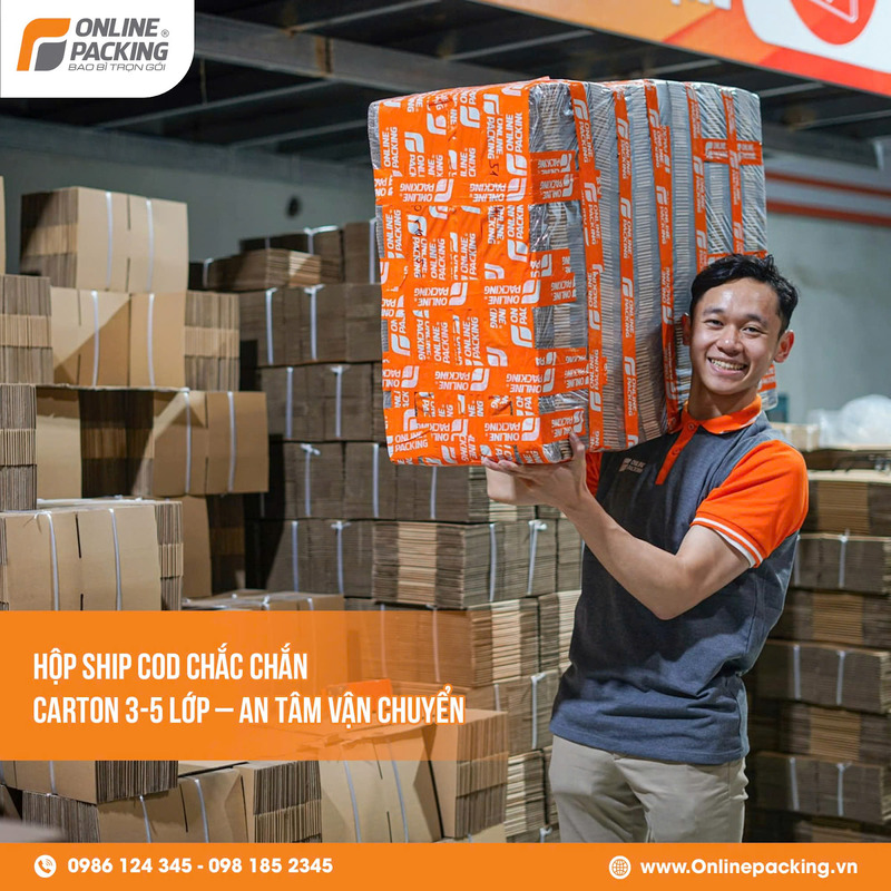 Sản xuất bao bì carton 5 lớp cho shop online miền bắc