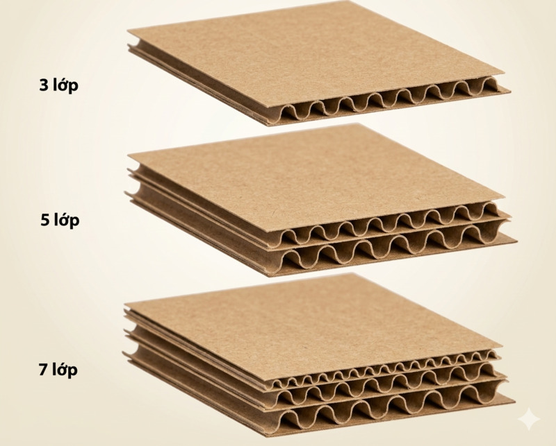 Nên lựa chọn thùng carton 3 lớp 5 lớp hay 7 lớp